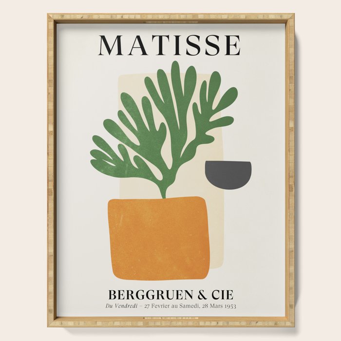 Bronze Vase & Leaves: Matisse Edition | Mid Century Series Serving Tray Gallery Image 1