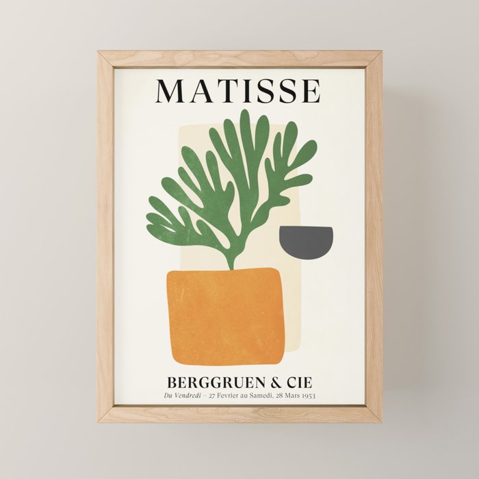 Bronze Vase & Leaves: Matisse Edition | Mid Century Series Mini Art Print Gallery Image 1