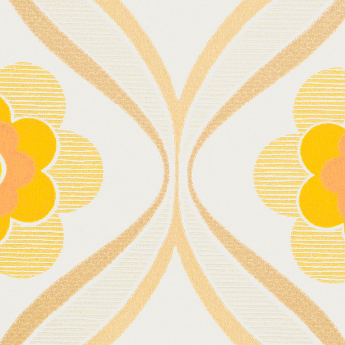 Vintage 70s Yellow Floral Pattern Coffee Mug Gallery Image 2