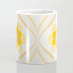 Vintage 70s Yellow Floral Pattern Coffee Mug Gallery Image 4