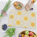 Vintage 70s Yellow Floral Pattern Cutting Board Gallery Image 2