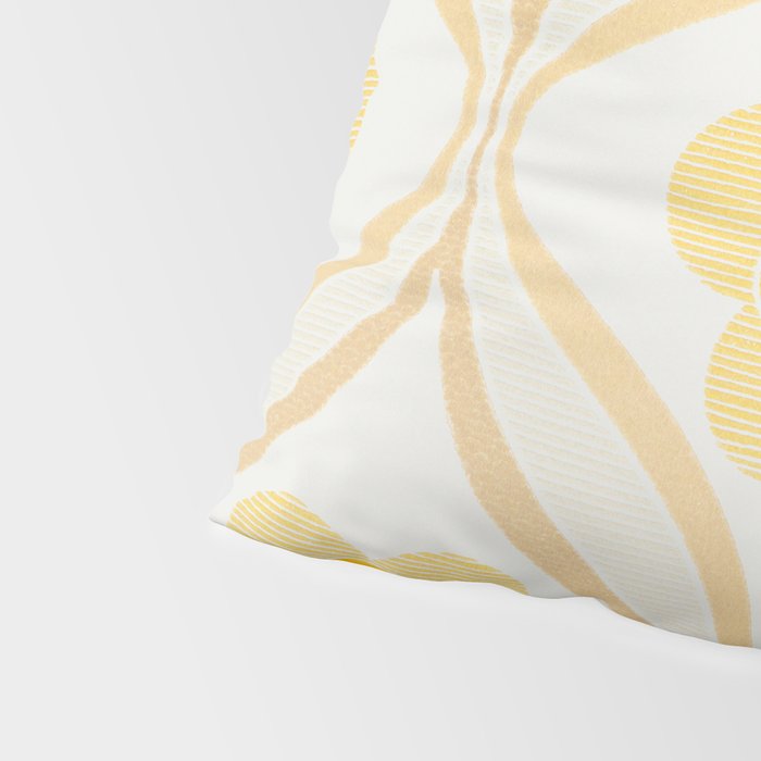 Vintage 70s Yellow Floral Pattern Pillow Sham Gallery Image 4