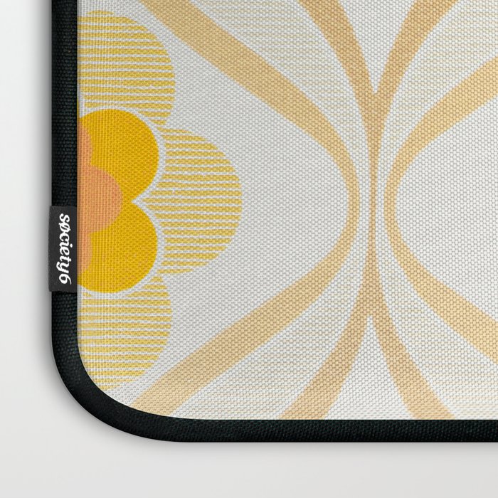 Vintage 70s Yellow Floral Pattern Laptop Sleeve Gallery Image 3