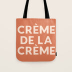 Creme de la Creme French Retro Hand Lettering Tote Bag Gallery Image 1