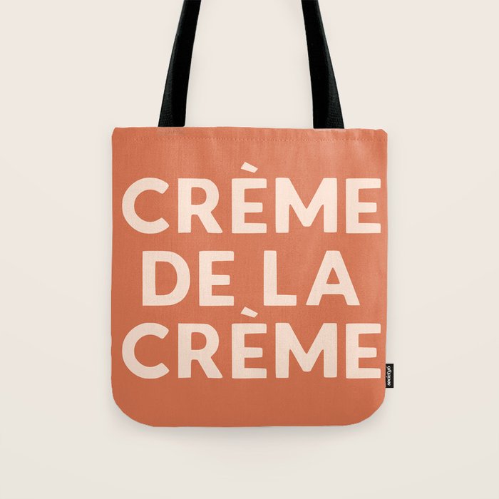 Creme de la Creme French Retro Hand Lettering Tote Bag Gallery Image 1