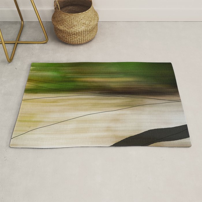 Forest, Water, Lines - abstract nature photograph long explosure Rug Gallery Image 1