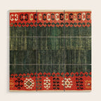 Cappadocian Central  Anatolian Antique Turkish Kilim Print Wood Wall Art Gallery Image 1