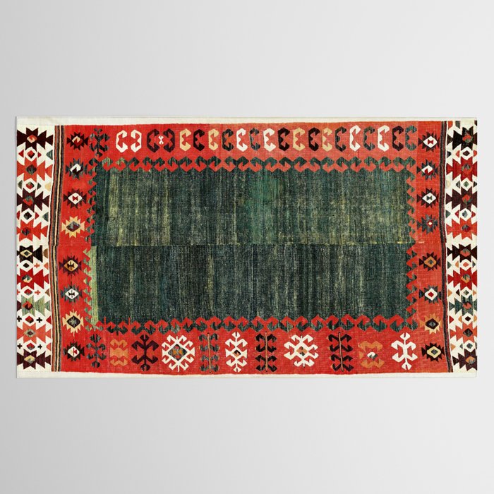 Cappadocian Central  Anatolian Antique Turkish Kilim Print Tablecloth Gallery Image 2
