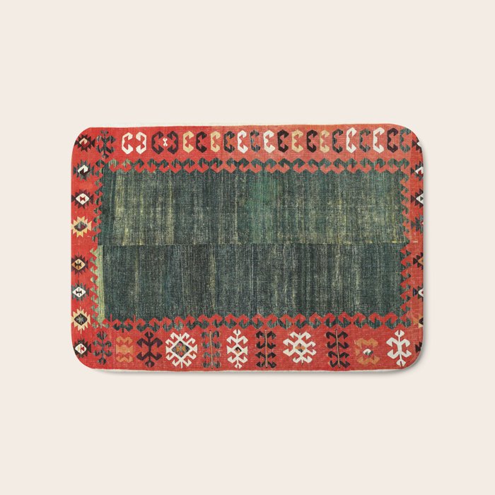Cappadocian Central  Anatolian Antique Turkish Kilim Print Bath Mat Gallery Image 1