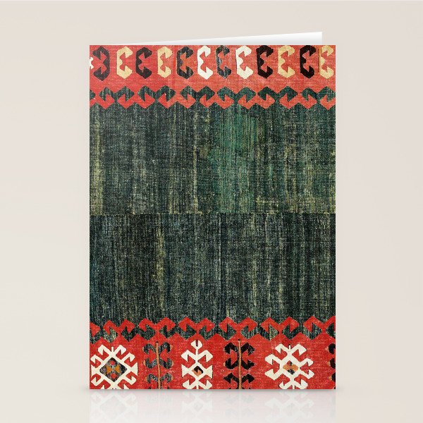 Cappadocian Central  Anatolian Antique Turkish Kilim Print Stationery Card Gallery Image 1