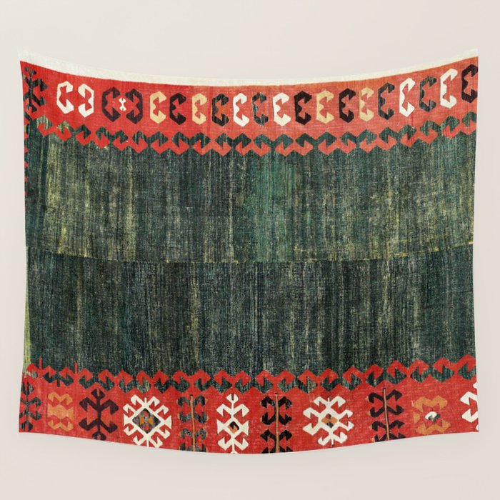 Cappadocian Central  Anatolian Antique Turkish Kilim Print Wall Tapestry Gallery Image 4