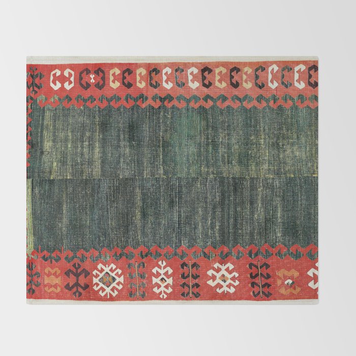 Cappadocian Central  Anatolian Antique Turkish Kilim Print Throw Blanket Gallery Image 2