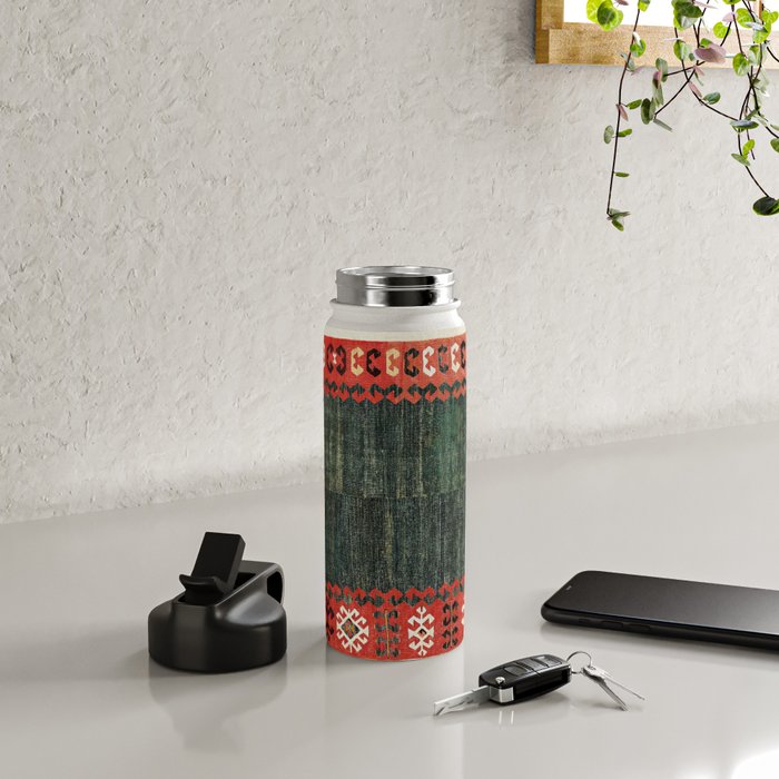 Cappadocian Central  Anatolian Antique Turkish Kilim Print Water Bottle Gallery Image 4
