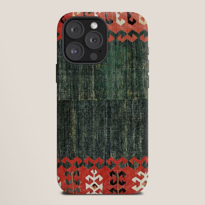 Cappadocian Central  Anatolian Antique Turkish Kilim Print iPhone Case Gallery Image 12