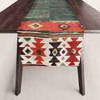 Cappadocian Central  Anatolian Antique Turkish Kilim Print Table Runner Gallery Image 1