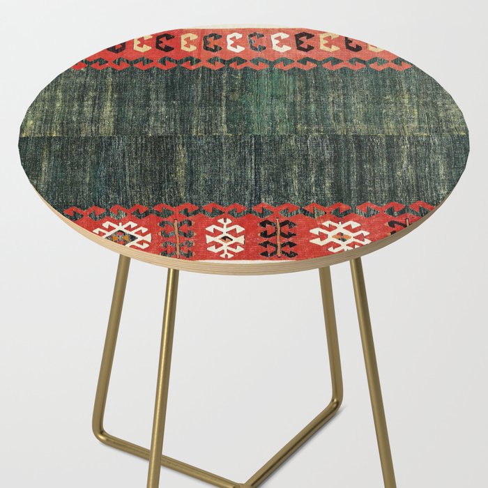 Cappadocian Central  Anatolian Antique Turkish Kilim Print Side Table Gallery Image 2