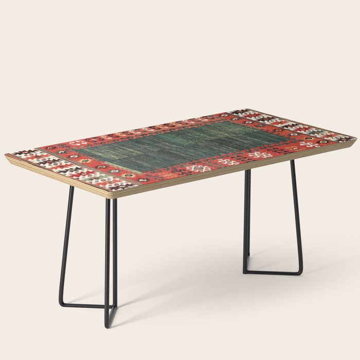 Cappadocian Central  Anatolian Antique Turkish Kilim Print Coffee Table Gallery Image 1