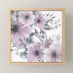 Floral Watercolor, Purple and Gray Mini Art Print Gallery Image 1