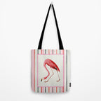 Stripey Pink Flamingo Tote Bag Gallery Image 2