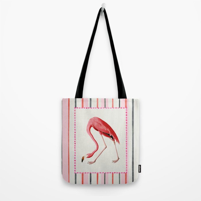 Stripey Pink Flamingo Tote Bag Gallery Image 2