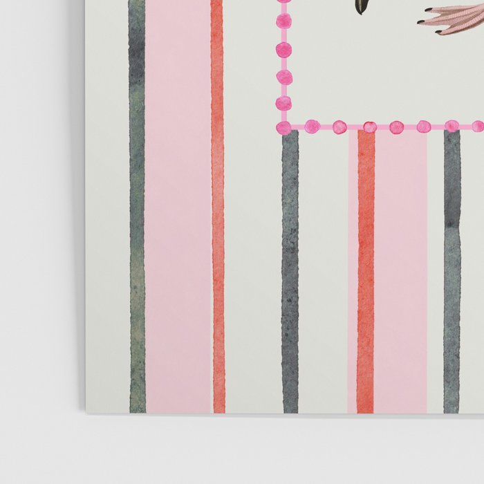 Stripey Pink Flamingo Poster Gallery Image 3