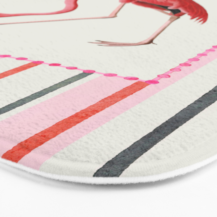 Stripey Pink Flamingo Bath Mat Gallery Image 3