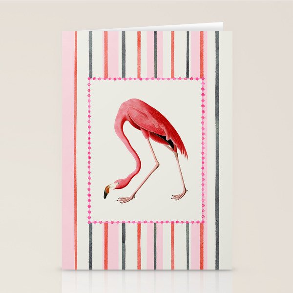 Stripey Pink Flamingo Stationery Card Gallery Image 2