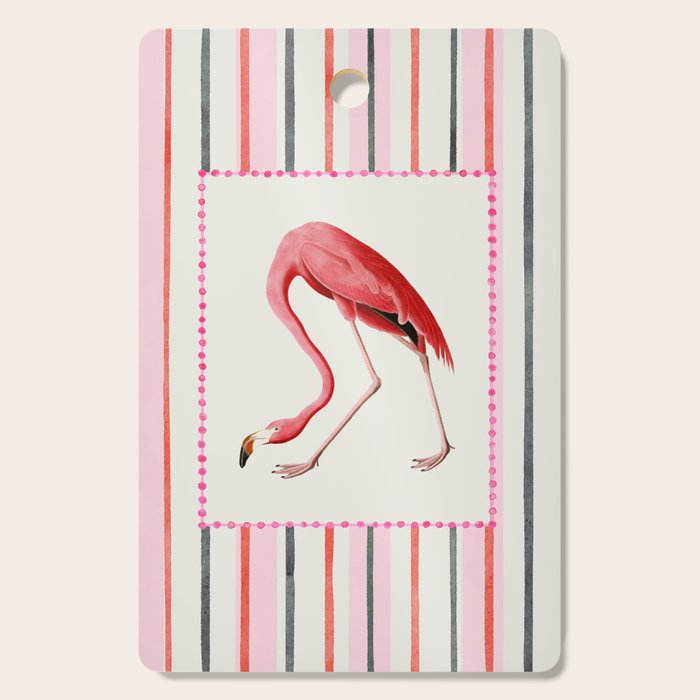 Stripey Pink Flamingo Cutting Board Gallery Image 1