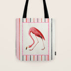 Stripey Pink Flamingo Tote Bag Gallery Image 1
