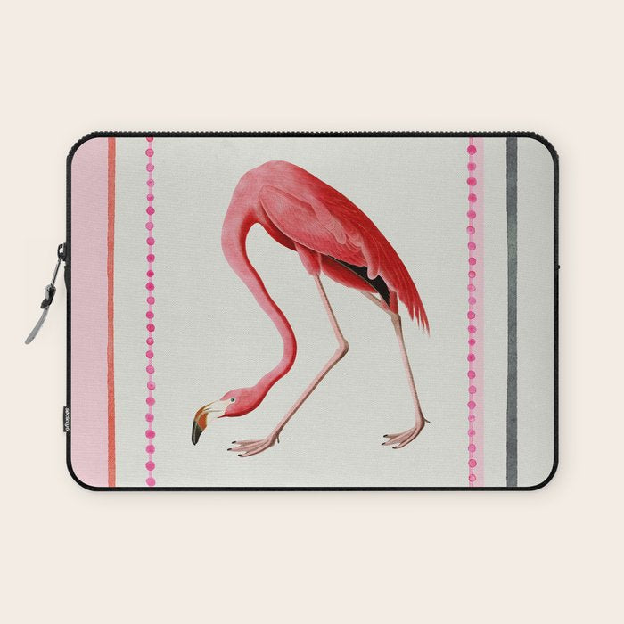 Stripey Pink Flamingo Laptop Sleeve Gallery Image 1
