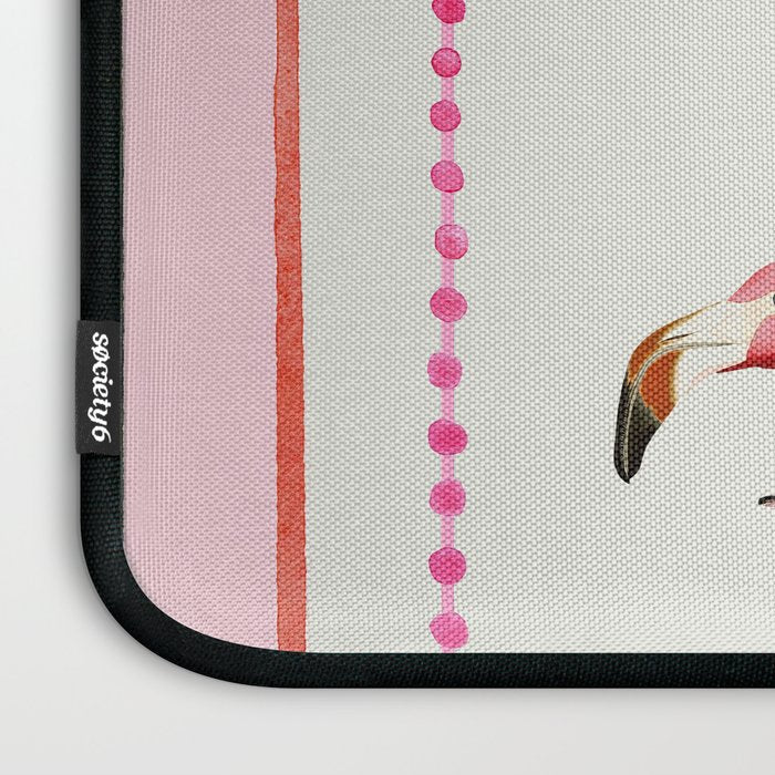 Stripey Pink Flamingo Laptop Sleeve Gallery Image 3