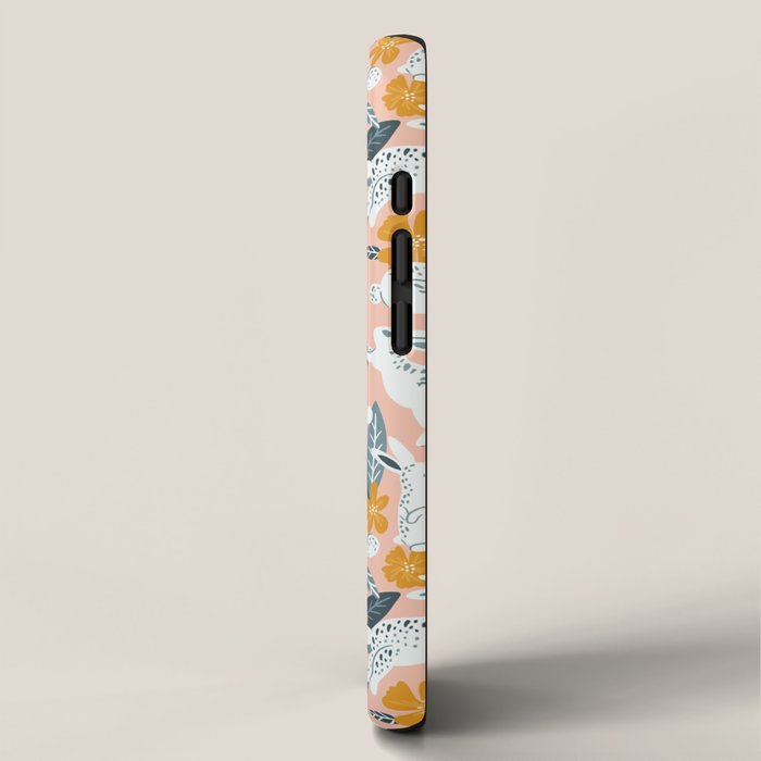 Bunnies & Blooms - Teal & Blush iPhone Case Gallery Image 2