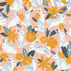 Bunnies & Blooms - Teal & Blush Coffee Mug Gallery Image 2