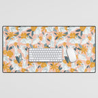 Bunnies & Blooms â Teal & Blush Desk Mat Gallery Image 1