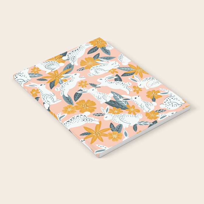 Bunnies & Blooms - Teal & Blush Notebook Gallery Image 2