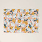 Bunnies & Blooms - Teal & Blush Welcome Mat Gallery Image 1