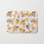 Bunnies & Blooms - Teal & Blush Bath Mat Gallery Image 1
