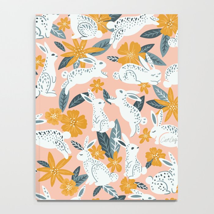 Bunnies & Blooms - Teal & Blush Notebook Gallery Image 4