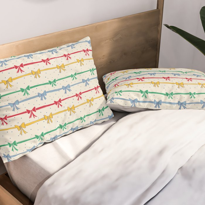 Primary Bow Rows Pillow Sham Gallery Image 2