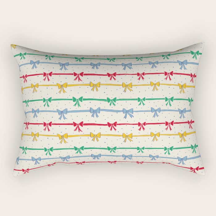 Primary Bow Rows Rectangular Pillow Gallery Image 1