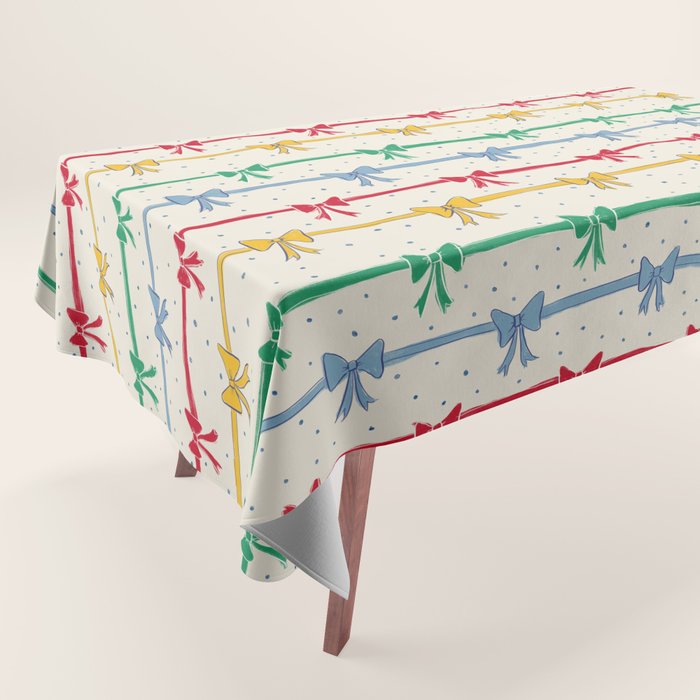 Primary Bow Rows Tablecloth Gallery Image 1