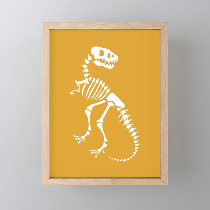 Dinosaur Fossils on Mustard Yellow Mini Art Print Gallery Image 1