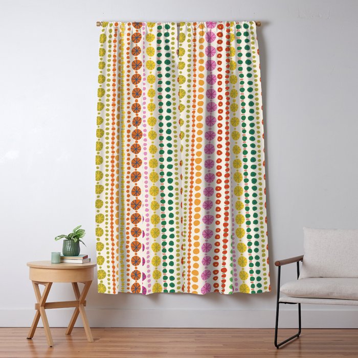 Colorful Hand Drawn Dots Window Curtain Gallery Image 5