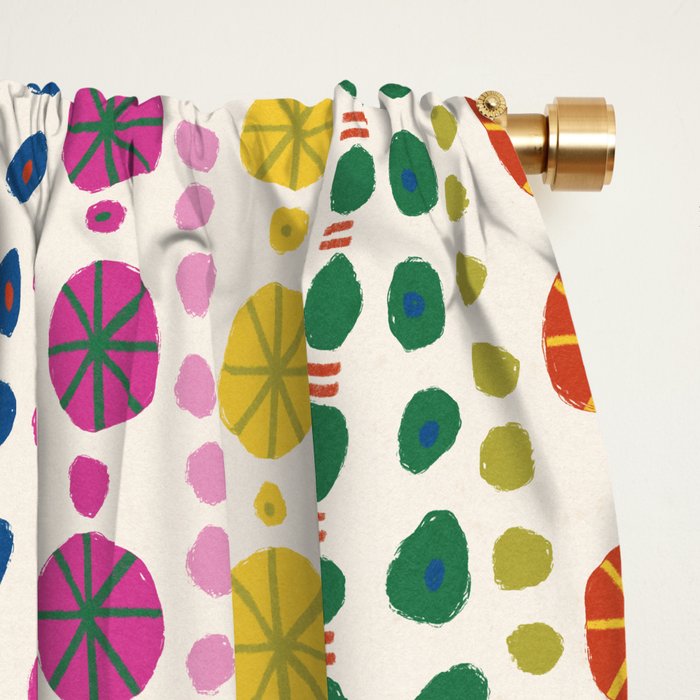 Colorful Hand Drawn Dots Window Curtain Gallery Image 2
