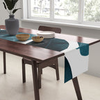Indigo Blue Plant Leaves Table Runner Gallery Image 2