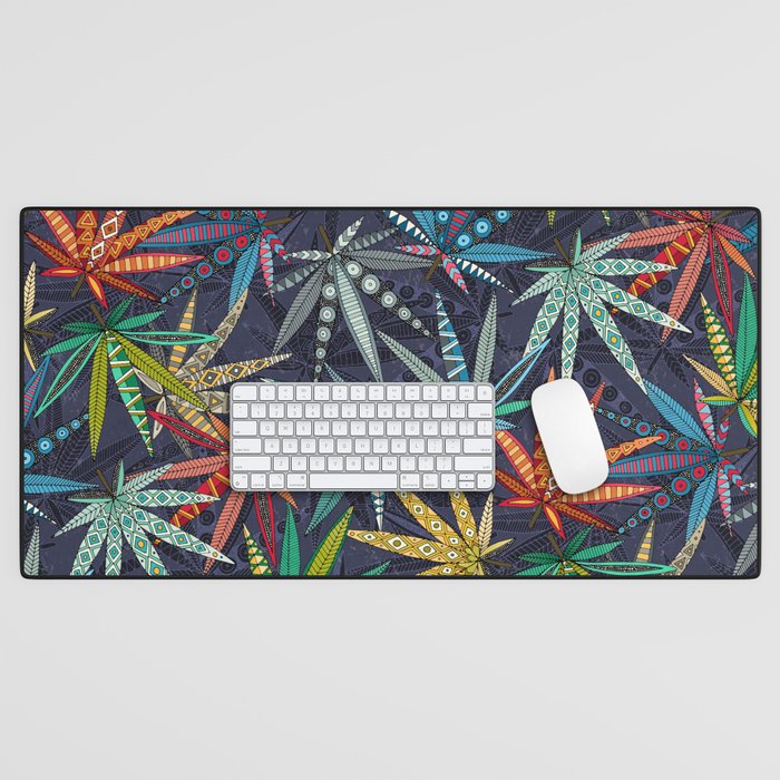 boho weed midnight Desk Mat Gallery Image 1