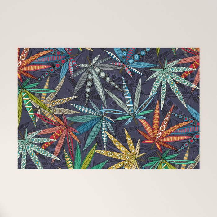 boho weed midnight Welcome Mat Gallery Image 1