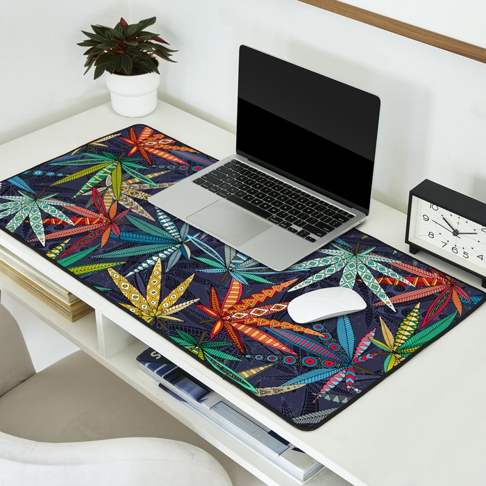 boho weed midnight Desk Mat Gallery Image 2