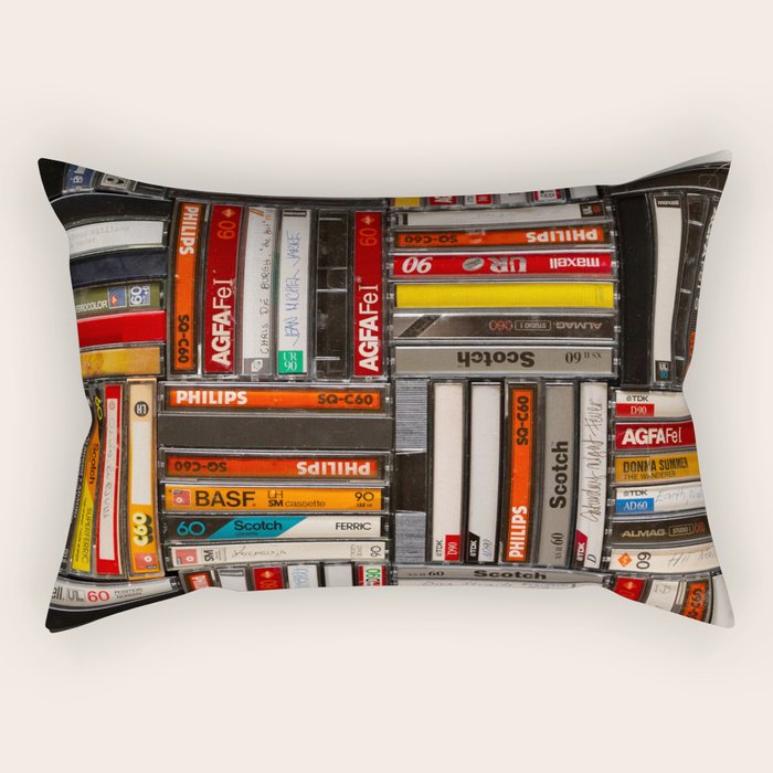 Music cassette stacks color  Rectangular Pillow Gallery Image 1