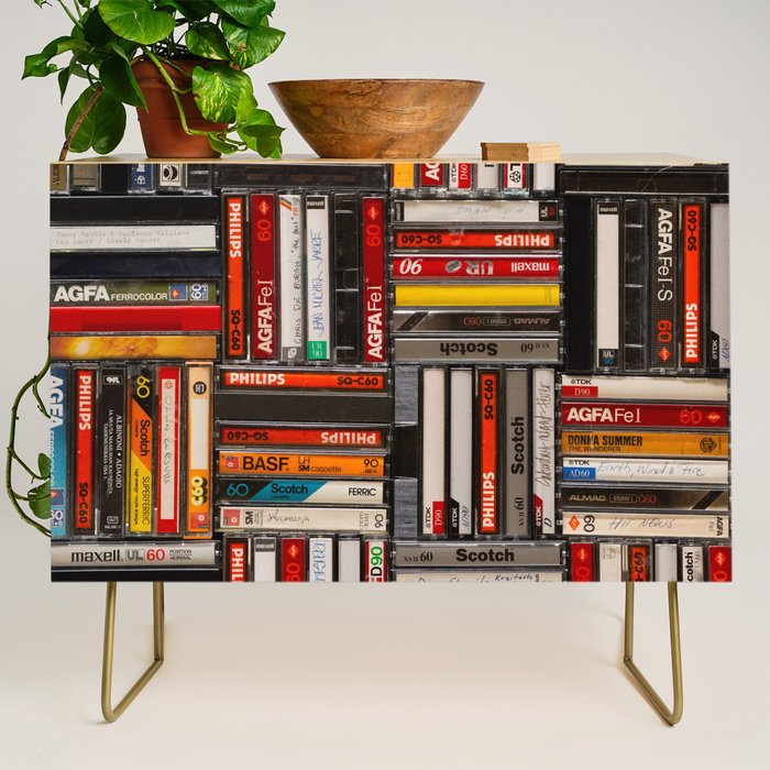Music cassette stacks color  Credenza Gallery Image 1